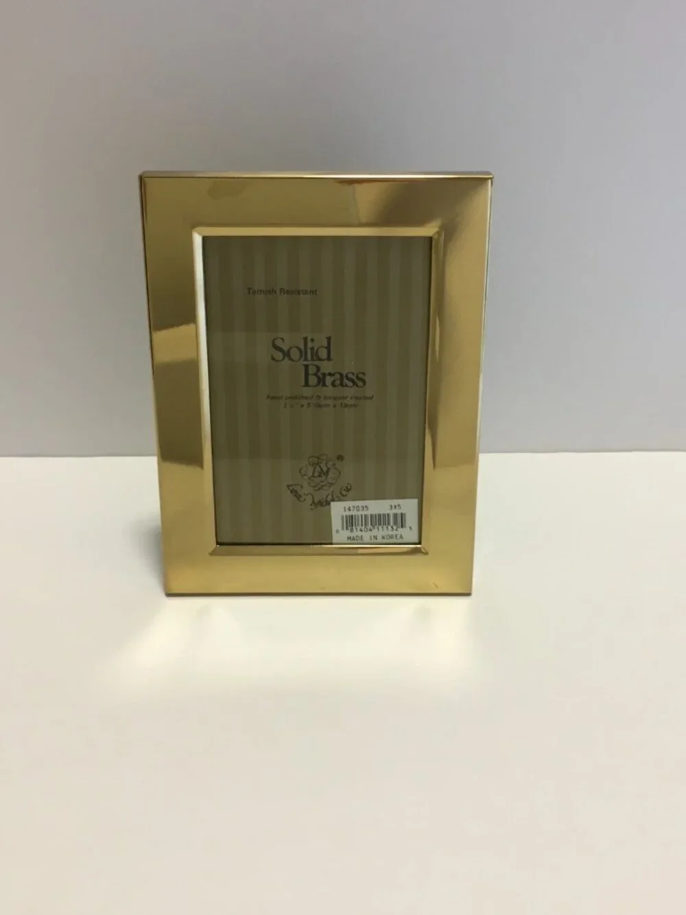 Vintage Solid Brass Picture Frame Rectangular 4.5x6 Tabletop Stand